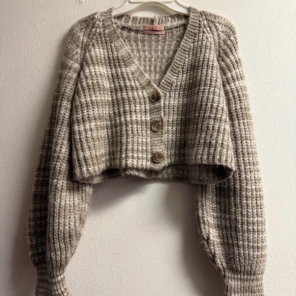 Women's Urban Outfitters Striped Crop Cardigan Sweater, Small-P, EUC - Picture 1 of 8